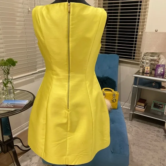 Kate Spade New York Fit & Flare Dress – Size 4 | Yellow Sleeveless Cocktail - Picture 2 of 5